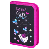 Пенал BRAUBERG с наполнением, 1 отделение, 1 откидная планка, 24 предмета, 21х14 см, "Cats first", 271525 за 612 ₽. Пеналы с наполнением.  Доставка по РФ. Без переплат!