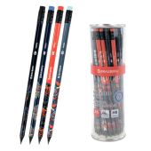 Карандаш чернографитный с принтом BRAUBERG "ONI", 1 шт., HB, с ластиком, корпус ассорти, 182023 за 10 ₽. Карандаши чернографитные.  Доставка по РФ. Без переплат!