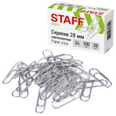 Скрепки STAFF, 28 мм, оцинкованные, 100 шт., в картонной коробке, 270451 за 20 ₽. Скрепки канцелярские.  Доставка по РФ. Без переплат!