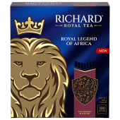 Чай RICHARD "Royal legend of Africa" черный, 100 пакетиков в конвертах по 2 г, 102735 за 495 ₽. Чай пакетированный.  Доставка по РФ. Без переплат!