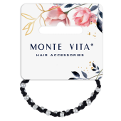 Резинка для волос с плетением, 0,5 см, с бусинами, чёрный, MONTE VITA (МОНТЕ ВИТА), 457054 за 61 ₽. Резинки для волос.  Доставка по РФ. Без переплат!