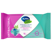Салфетки влажные 15 шт, AURA Tropic Cocktail c антибактериальным эффектом, ш/к 93967, 10388 за 14 ₽. Салфетки влажные.  Доставка по РФ. Без переплат!
