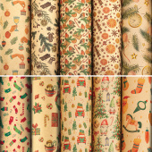 Бумага упаковочная подарочная новогодняя "Christmas Kraft", 70х100 см, 10 дизайнов ассорти, ЗОЛОТАЯ СКАЗКА, 592053 за 44 ₽. Бумага упаковочная подарочная новогодняя.  Доставка по РФ. Без переплат!