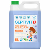 Гель для стирки всех типов ткани гипоаллергенный 5 л, SEPTIVIT "Голубой лён", за 874 ₽. Стиральные порошки.  Доставка по РФ. Без переплат!