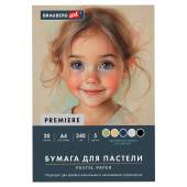 Бумага для пастели АБРАЗИВНАЯ А4 в папке, 20 листов, 5 цветов, 240 г/м2, BRAUBERG ART, 117763 за 331 ₽. Альбомы и бумага для пастели.  Доставка по РФ. Без переплат!