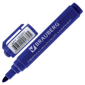 Маркер перманентный BRAUBERG "Classic", СИНИЙ, круглый наконечник, 3 мм, с клипом, 150301 за 51 ₽. Маркеры перманентные.  Доставка по РФ. Без переплат!