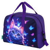 Сумка для занятий с плечевым ремнем, подкладкой BRAUBERG KIDS с ручками, 35x25x15 см, "Любознательный кот", 273291 за 602 ₽. Сумки для внешкольных занятий.  Доставка по РФ. Без переплат!