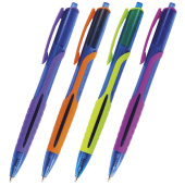 Ручка шариковая масляная автоматическая BRAUBERG "Phantom color", СИНЯЯ, узел 0,7 мм, линия письма 0,35 мм, 142938 за 45 ₽. Ручки шариковые автоматические.  Доставка по РФ. Без переплат!