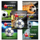 Тетрадь А5, 48 л., BRAUBERG скоба, клетка, выборочный лак, МИРОВОЙ ФУТБОЛ, 402815 за 47 ₽. Тетради 40-48 листов.  Доставка по РФ. Без переплат!