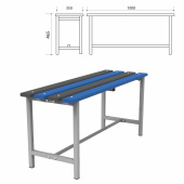 Скамья пластиковая влагостойкая на металлокаркасе "СТ 1П", 1000х350х460 мм, каркас металлический серый, сиденье пластик за 6&nbsp;627 ₽. Банкетки и скамьи.  Доставка по РФ. Без переплат!