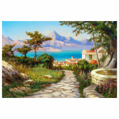 Картина стразами (алмазная мозаика), 60х80 см, ОСТРОВ СОКРОВИЩ "Город у моря", без подрамника, 663870 за 1&nbsp;253 ₽. Алмазная вышивка.  Доставка по РФ. Без переплат!