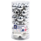 Шары ёлочные 30 шт., 4 см, "Solid Color", пластик, СЕРЕБРО, глянец, ЗОЛОТАЯ СКАЗКА, 592498 за 360 ₽. Шары елочные.  Доставка по РФ. Без переплат!