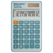 Калькулятор карманный BRAUBERG CX-102C-BL (76x126 мм), 12 разрядов, двойное питание, ГОЛУБОЙ, 272649 за 308 ₽. Калькуляторы карманные.  Доставка по РФ. Без переплат!
