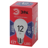 Лампа светодиодная ЭРА, 12(90)Вт, цоколь Е27, груша, холодный белый, 25000 ч, LED A60-12W-6500-E27, Б0045325 за 99 ₽. Лампы светодиодные.  Доставка по РФ. Без переплат!