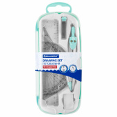 Готовальня BRAUBERG SCHOOL KIT, 9 предметов, циркуль 125 мм, чертежные принадлежности, мятный цвет, 210716 за 301 ₽. Циркули и готовальни.  Доставка по РФ. Без переплат!