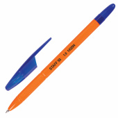 Ручка шариковая масляная STAFF "Basic X-100", СИНЯЯ, корпус оранжевый, узел 1 мм, линия письма 0,7 мм, 143204 за 14 ₽. Ручки шариковые неавтоматические. Доставка по РФ. Без переплат!