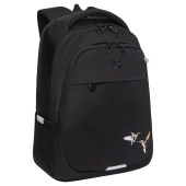 Рюкзак GRIZZLY школьный, анатомическая спинка, 2 отделения, для девочек, "COLIBRI", чёрный, 40х29х20 см, RD-540-2/4 за 4 134 ₽. Рюкзаки для начальной и средней школы.  Доставка по РФ. Без переплат!