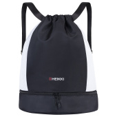 Рюкзак спортивный мешок HEIKKI ACTION (ХЕЙКИ) с отделением для обуви, вентилируемые стенки, 45х34 см, "Total black", 273455 за 801 ₽. Мешки для обуви.  Доставка по РФ. Без переплат!