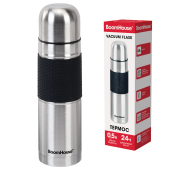 Термос 0,5 л, BOOMHOUSE (БУМХАУС) CLASSIC, нержавеющая сталь SUS304, черный силиконовый рукав, крышка/кружка, 700307 за 497 ₽. Термосы.  Доставка по РФ. Без переплат!