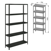 Стеллаж металлический BRABIX "ГРАФИТ MS KD-180/40/70-5", лофт, 1800х700х400 мм, 5 полок, 291268, S240BR124593 за 7 641 ₽. Стеллажи металлические универсальные.  Доставка по РФ. Без переплат!