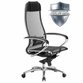 Кресло офисное МЕТТА "SAMURAI" S-1.04, сверхпрочная ткань-сетка, черное за 34 301 ₽. Кресла SAMURAI. Доставка по РФ. Без переплат!