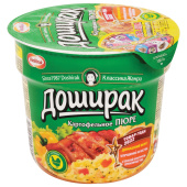 Картофельное пюре ДОШИРАК со вкусом курицы 40 г, 11194 за 76 ₽. Картофельное пюре быстрого приготовления.  Доставка по РФ. Без переплат!
