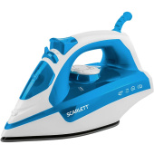 Утюг SCARLETT SC-SI30P17, 2200 Вт, антипригарное покрытие, антинакипь, самоочистка, белый/синий за 1 986 ₽. Утюги.  Доставка по РФ. Без переплат!