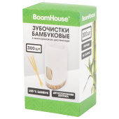 Зубочистки бамбуковые 300 штук в МНОГОРАЗОВОМ диспенсере, BOOMHOUSE (БУМХАУС), 701948 за 123 ₽. Зубочистки.  Доставка по РФ. Без переплат!