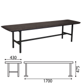 Банкетка без спинки "Берта", 1700х430х475 мм, усиленная, черный каркас, кожзаменитель черный, разборная, БМ 4 К-01 за 10 919 ₽. Банкетки и скамьи.  Доставка по РФ. Без переплат!