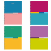 Тетрадь А4, 80 л., BRAUBERG, гребень, клетка, обложка твердая, "Color", 404055 за 232 ₽. Тетради формата А4.  Доставка по РФ. Без переплат!