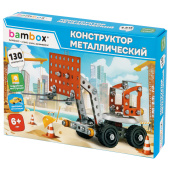 Конструктор металлический "Погрузчик", цветной, с подвижными деталями, 130 элементов, BAMBOX (БАМБОКС), 667033 за 360 ₽. Конструкторы.  Доставка по РФ. Без переплат!