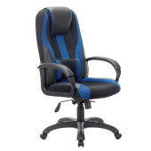 Кресло компьютерное BRABIX PREMIUM "Rapid GM-102", экокожа/ткань, черное/синее, 532106 за 11 634 ₽. Кресла игровые.  Доставка по РФ. Без переплат!