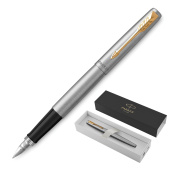 Ручка перьевая PARKER "Jotter Stainless Steel GT", корпус серебристый, позолота, синяя, 2030948 за 2&nbsp;992 ₽. Ручки перьевые подарочные.  Доставка по РФ. Без переплат!