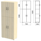 Шкаф закрытый "Канц", 700х350х1830 мм, цвет дуб молочный (КОМПЛЕКТ) за 15&nbsp;275 ₽. Набор мебели "Канц Микс".  Доставка по РФ. Без переплат!