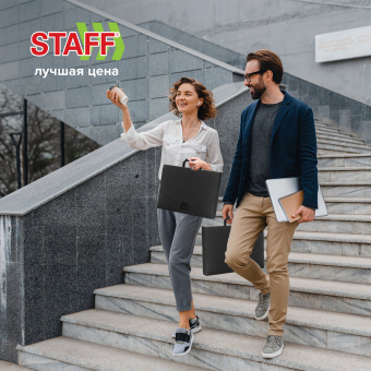 Портфель пластиковый STAFF А4 (320х225х36 мм), без отделений, черный, 229241 за 218 ₽. Портфели пластиковые. Доставка по России. Без переплат!