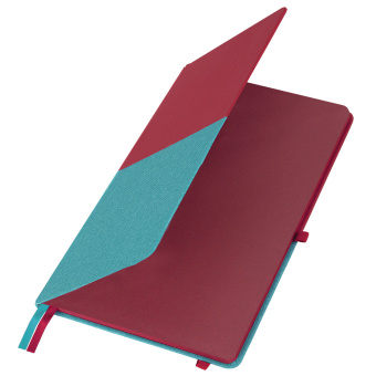 Блокнот А5 (148х218 мм), BRAUBERG "DUO", под кожу с резинкой 80 л., клетка, красный/бирюзовый, 113431 за 178 ₽. Бизнес-блокноты и бизнес-тетради. Доставка по России. Без переплат!