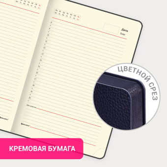 Ежедневник недатированный А5 (138х213 мм) BRAUBERG "Stylish", кожзам, гибкий, 160 л., темно-синий, 126223 за 632 ₽. Ежедневники с покрытием "под кожу и ткань". Доставка по России. Без переплат!