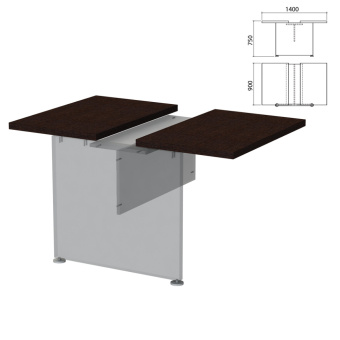 Столешница модуля стола для переговоров "Приоритет" (1400х900х750 мм), венге, К-913, К-913 венге за 15&nbsp;234 ₽. Набор мебели "Приоритет". Доставка по России. Без переплат!
