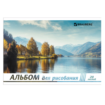 Альбом для рисования А4, 20 л., скоба, обложка картон, BRAUBERG, 200х283 мм, "Природа" (2 вида), 104871 за 46 ₽. Альбомы и папки для рисования. Доставка по России. Без переплат!