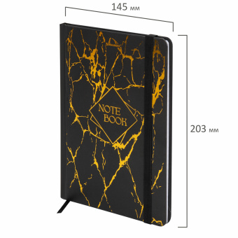 Блокнот с резинкой в клетку 96 л., А5 145х203 мм, твердая обложка с фольгой, BRAUBERG, "Marble", 116328 за 239 ₽. Блокноты в книжном переплете. Доставка по России. Без переплат!