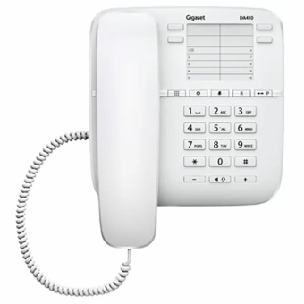 Телефон Gigaset DA410, память 10 номеров, спикерфон, тональный/импульсный режим, белый, S30054S6529S302 за 4 045 ₽. Стационарные телефоны. Доставка по России. Без переплат!