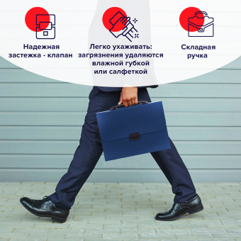 Папка-портфель пластиковая BRAUBERG "Energy" А4 (330х256х32 мм), 7 отделений, синяя, 222572 за 433 ₽. Портфели пластиковые. Доставка по России. Без переплат!