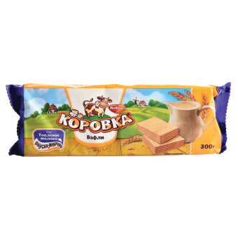 Вафли РОТ ФРОНТ "Коровка" со вкусом топленого молока, 300 г, РФ15001 за 154 ₽. Вафли, пряники. Доставка по России. Без переплат!