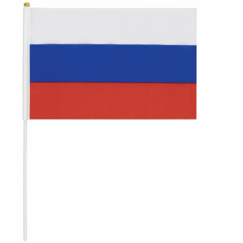 Флаг России ручной 30х45 см, без герба, с флагштоком, BRAUBERG/STAFF, 550182, RU14 за 68 ₽. Флаги и знамена. Доставка по России. Без переплат!