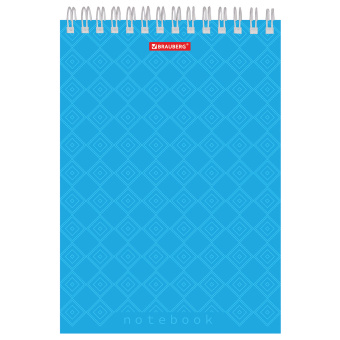Блокнот А5, 146х205 мм, 60 л., гребень, картон, жесткая подложка, клетка, BRAUBERG, "Классика", 129812 за 59 ₽. Блокноты. Доставка по России. Без переплат!