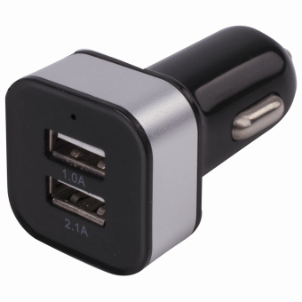 Зарядное устройство автомобильное SONNEN, 2 порта USB, выходной ток 2,1 А, черное-белое, 454796 за 314 ₽. Зарядные устройства для портативной электроники. Доставка по России. Без переплат!