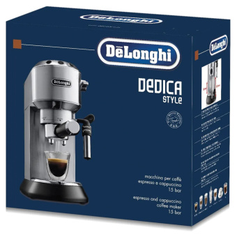 Кофеварка рожковая DELONGHI Dedica EC685.M, 1350 Вт, объем 1,1 л, ручной капучинатор, металлик за 22&nbsp;995 ₽. Кофеварки рожковые. Доставка по России. Без переплат!