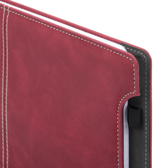 Блокнот А5 165x218 мм, BRAUBERG "Perfect", под кожу софт-тач, держатель для ручки, 80 листов, клетка, бордовый, 116616 за 382 ₽. Бизнес-блокноты и бизнес-тетради. Доставка по России. Без переплат!