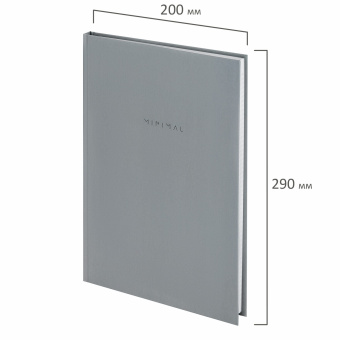 Блокнот БОЛЬШОЙ ФОРМАТ 200х290 мм, А4, 80 л., твердый, клетка, BRAUBERG "Minimal", серый, 116433 за 303 ₽. Блокноты в книжном переплете. Доставка по России. Без переплат!