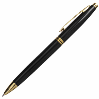 Ручка подарочная шариковая BRAUBERG "De Luxe Black", корпус черный, узел 1 мм, линия письма 0,7 мм, синяя, 141411 за 308 ₽. Ручки бизнес-класса. Доставка по России. Без переплат!